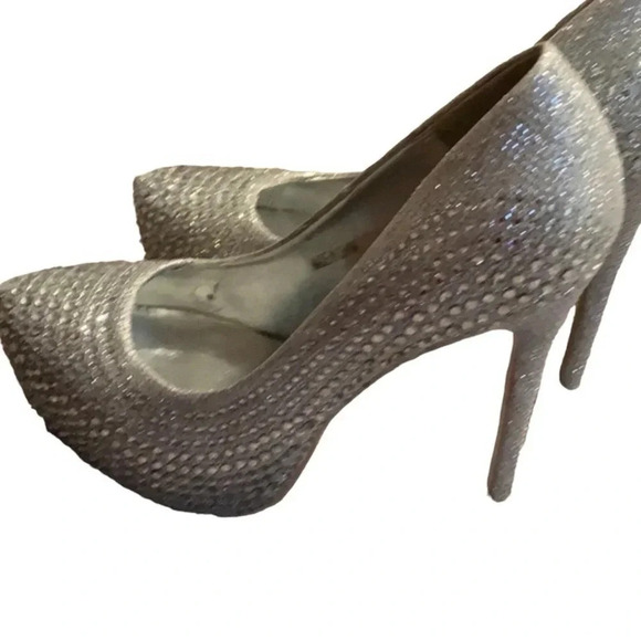 Sequins Round Toe High Heels Pumps - Picture 1 of 9